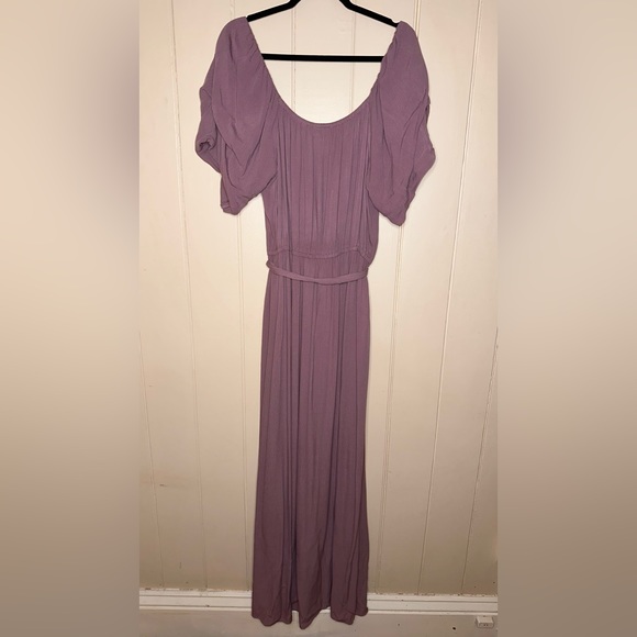 City Chic Tropical Tie Maxi Dress Plus Size M (18) Pink Woodrose - Picture 7 of 8